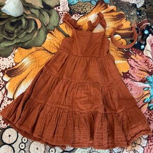 NWOT Rachel Zoe Rust Orange girl’s Dress with headband